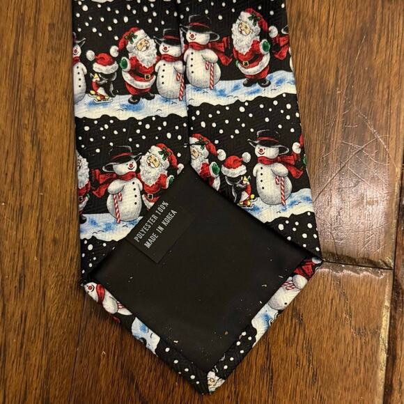 Lot of 3 Vintage Christmas Novelty Ties – Santa & Snowman Prints Holiday Necktie - Picture 3 of 7